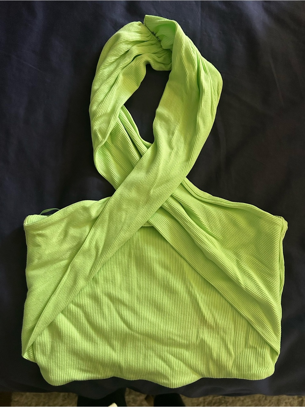 superdown Neon Green Ribbed Wrap Scarf